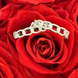 WHITE GOLD + DIAMOND 💎 Chain Link Hoop Earrings LAUREN CRAFT COLLECTION